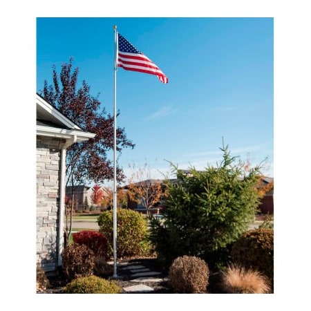 Let It Fly Llc Titan Telescoping Flagpole Kit - 20' Silver 100-0008